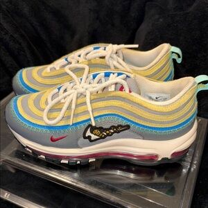 Nike Air Max 97 Blue Yellow Sneakers with Iconic Design